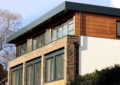 Exterior of house with balcony